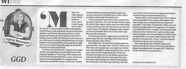 2020-11-26, S. Witteman, column GGD Volkskrant