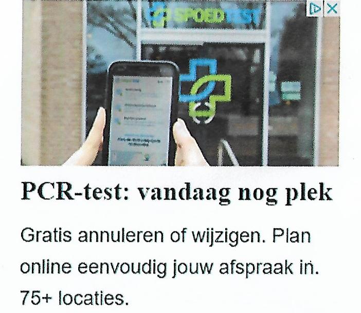 2020-11-30, Scan reclame voor pcr test
