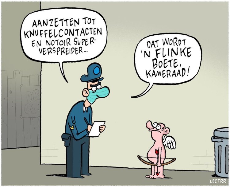 2021-03-15, cartoon Cupido en corona