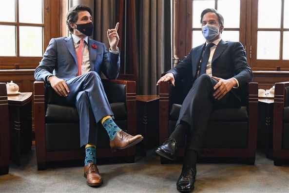 2021-11-08, Rutte en Trudeau tijdens persconferentie
